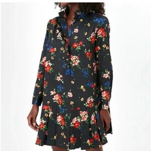 Sz S Tuckernuck Tate Dress in After Light Amaryllis (black floral)